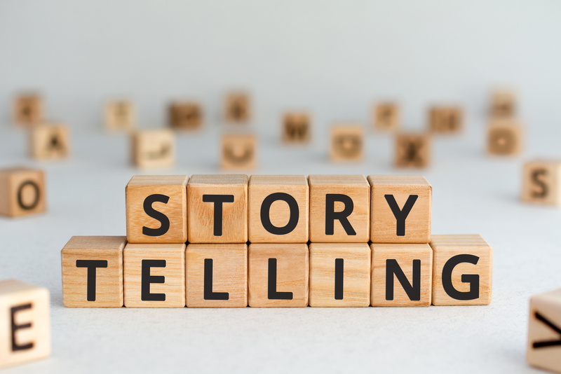 story telling - words from wooden blocks with letters